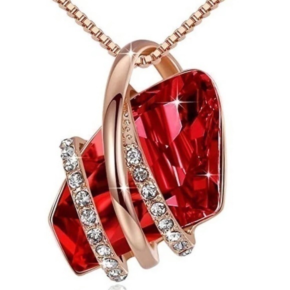 Jewelry - Red Rose Gold Wish Stone Necklace